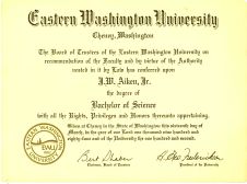 John Graduated from EWU in 1984 with a Bachelor of Science degree